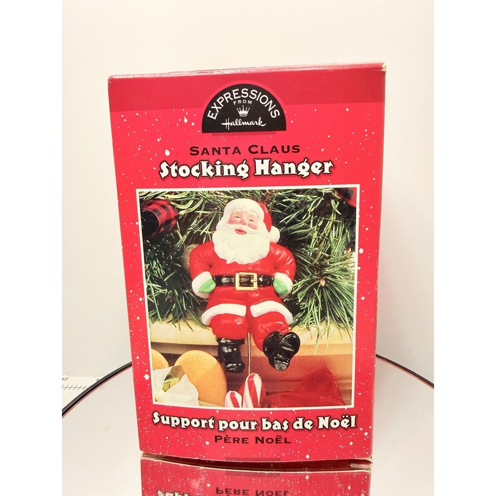 Expressions from Hallmark Santa Claus Christmas Stocking Hanger Holder Boxed